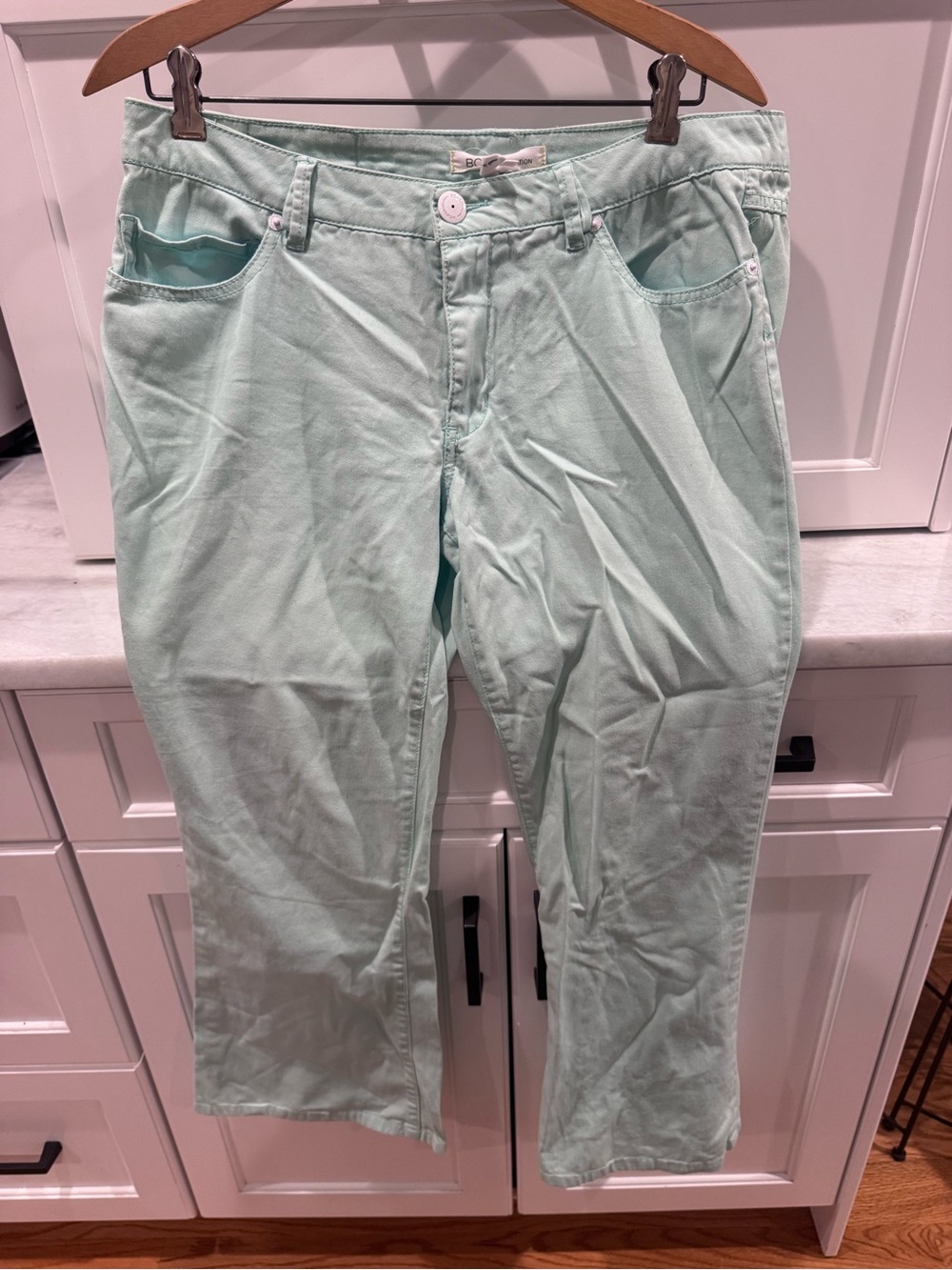 BCBGeneration Mint Green Boot-Cut Pants